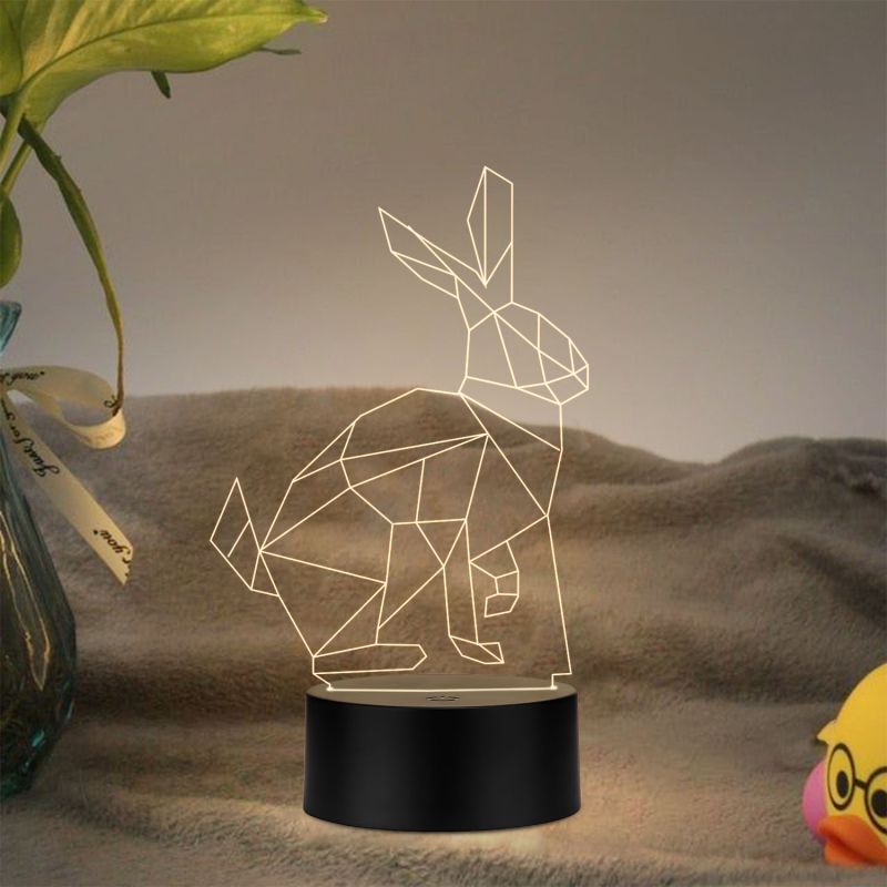 Poly-Art Design Rabbit Lamp with Warm White Light